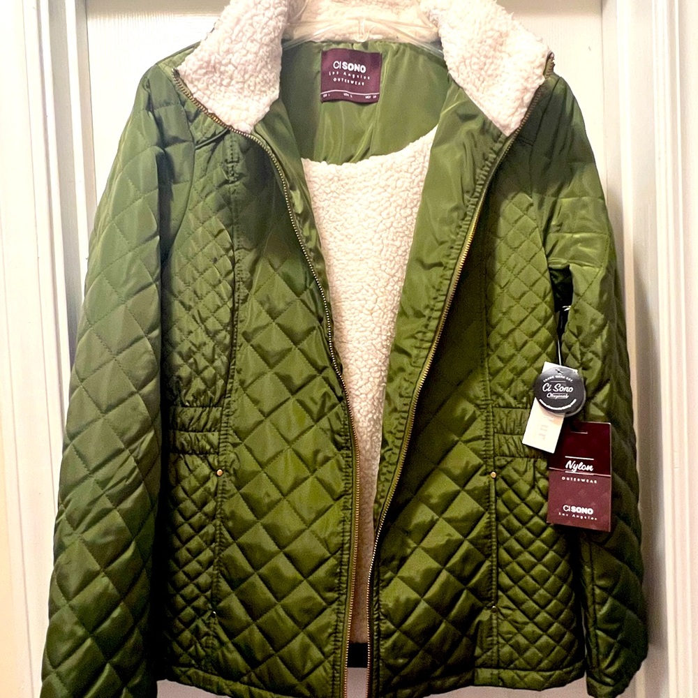 Ci Sono Los Angeles Outerwear Olive Coat